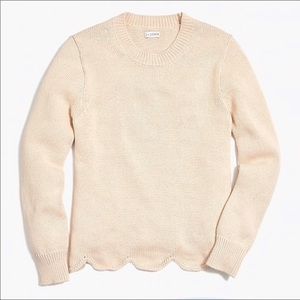 J Crew Factory Scalloped Hem Sweater